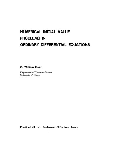 Numerical Initial Value Problems in Ordinary Differential Equations