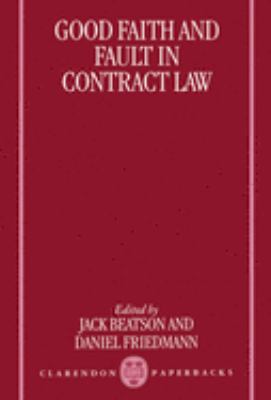 Good Faith and Fault in Contract Law