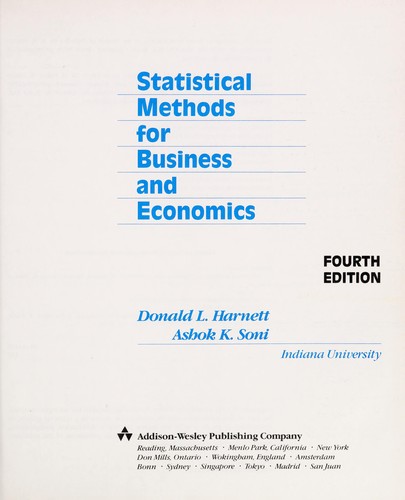 Statistical Methods, for Business and Economics