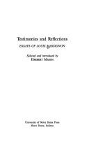 Testimonies and Reflections : Essays of Louis Massignon