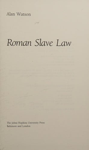 Roman Slave Law