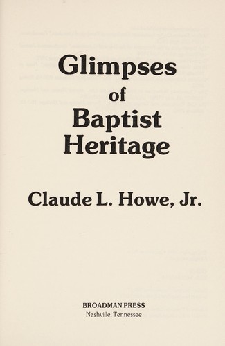 Glimpses of Baptist Heritage