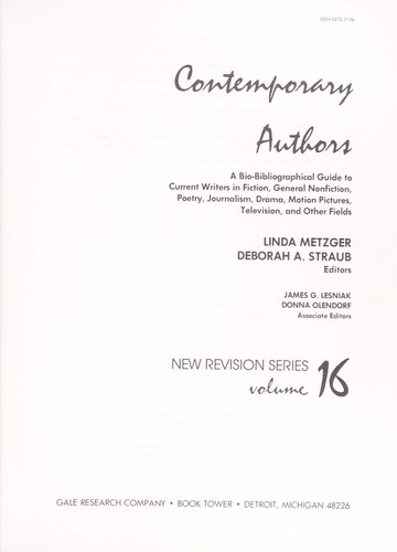 Contemporary Authors New Revision