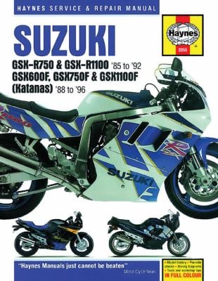 Suzuki GSX-R750 and GSX-RR1100 85 To 92 : GSX600F, GSX750F and GSX1100F (Katanas) 8 To 96