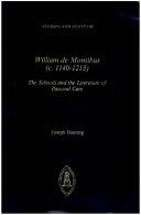William de Montibus : The Schools and the Literature of Pastoral Care