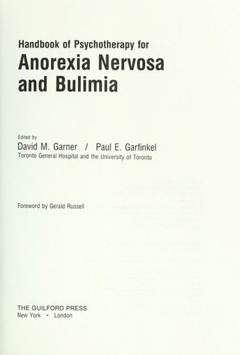 Handbook of Psychotherapy for Anorexia Nervosa and Bulimia