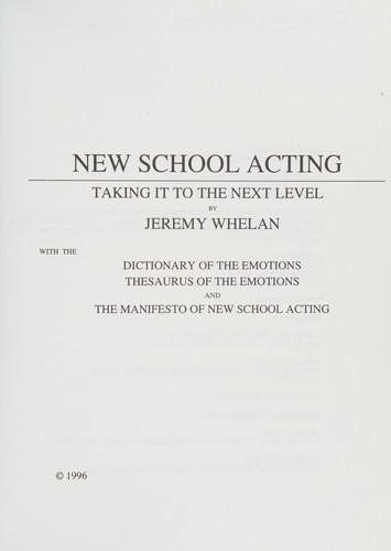 New School Acting : Taking It to the Next Level