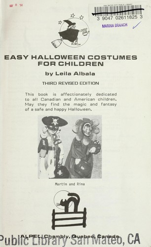 Easy Halloween Costumes for Children : 60 Costumes for 3-12 Years Old