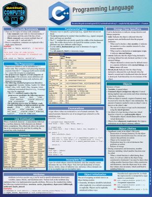 C++ Programming Language : A QuickStudy Laminated Reference