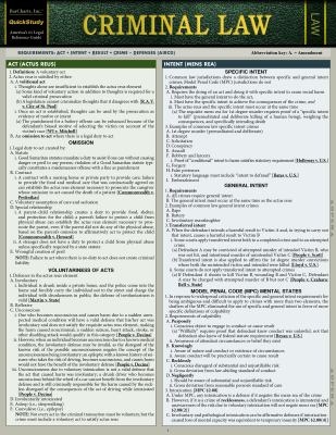 Criminal Law : A QuickStudy Laminated Reference Guide