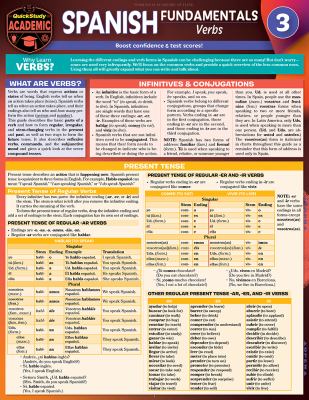 Spanish Fundamentals 3 - Verbs : A QuickStudy Laminated Reference Guide