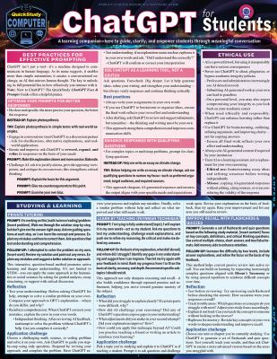 ChatGPT for Students : A QuickStudy Laminated Reference Guide