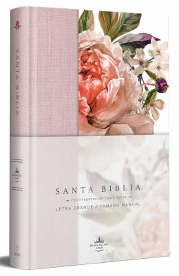 Biblia Reina Valera 1960 Letra Grande. Tapa Dura, Tela Rosada con Flores, Tamaño Manual / Bible RVR 1960. Handy Size, Large Print, Hardcover, Pink