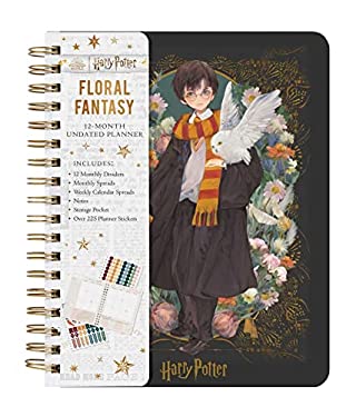 Harry Potter: Floral Fantasy 12-Month Undated Planner : (Harry Potter School Planner School, Harry Potter Gift, Harry Potter Stationery, Undated Plann