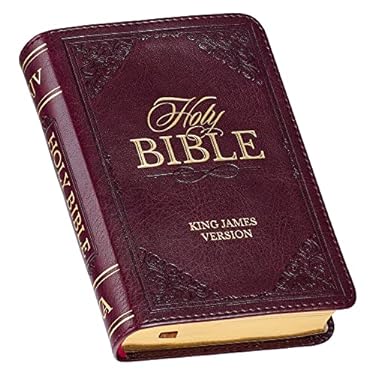 KJV Bible Mini Pocket Faux Leather, Burgundy
