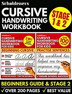 Cursive Handwriting Workbook : 2-In-1 Book Set for Kids (Cursive for Beginners / Cursive Writing Practice Book)