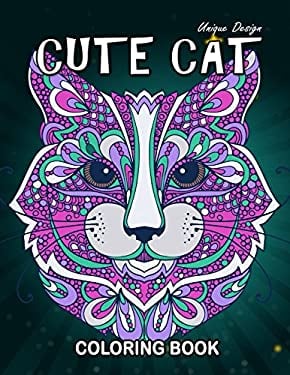 Cute Cat Coloring Book : Stress Relieving Design for Girls, Teen and Adults Coloring Book Easy to Color