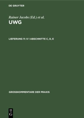 § 1 Abschnitte C, d, E
