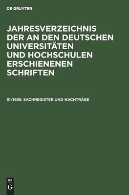 Sachregister und Nachträge