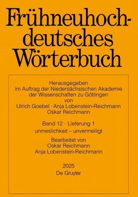Frühneuhochdeutsches Wörterbuch. Band 12/Lieferung 1