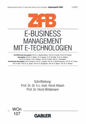 E-Business Management Mit E-Technologien : Management Mit E-Technologien